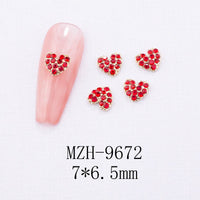 Glass New Year Nail Ornament Red Bow Accessories