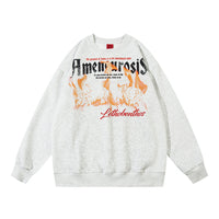 Fashion Flame Printed Crew Neck Sweatshirt Men