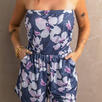 One Word Neck Sleeveless Jumpsuit Women's Waist