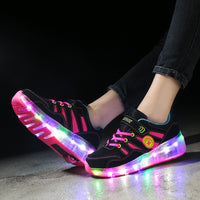 Boys' Invisible Belt Wheel Luminous Shoes