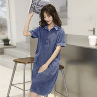 Denim Dress Women's Casual Shirt For Petite Frames
