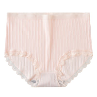 Women's High-waisted Panties Honeycomb Antibacterial Crotch Underwear Women's Cotton