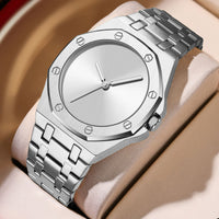 Simple  Smooth-surface  Octagonal   Waterproof Quartz Mens Watch