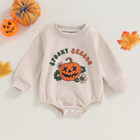 Funny Cute Pumpkin Ghost Graffiti Bag Fart Romper