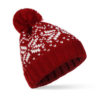 New Big Snowflake Christmas Woolen Hat Warm Hood Knitted Hat