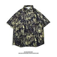 Hawaiian Ice Silk Short Sleeve Shirt Men
