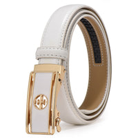 Women's Leather Automatic Buckle Decorative Thin Belt