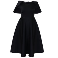 Womens Solid-Color Casual Chic Dress