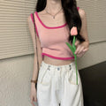 Women's Color-Block Vest For Petite Figures Women's U-Neck