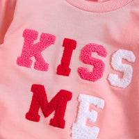 Girls' Letter Towel Embroidered Sweater