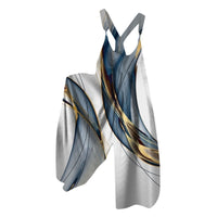 Women's Knitted Pocket Printed Loose Casual Jumpsuit