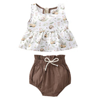 Summer Girls' Round Neck Printed Sleeveless Vest Triangle