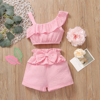 Infant Children's Solid Color Sling Girl Baby Suit