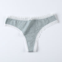 Silk T-shaped Women's Cotton Lace-trimmed T-shaped Panties