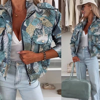 European And American Women's Fall New Peacock Printings Jacket