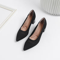 Women's Summer Casual Pointed Toe Chunky Heel Hollow Sandals