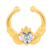Zircon U Shaped Non Perforated Nose Hoop