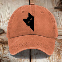 Washed Cotton Printed Hat Distressed Style Mens Vintage