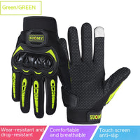 Men's Full Finger Case Drop-resistant Touch Screen Breathable Motorbike Gloves