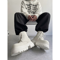 Autumn And Winter Leather Martin Boots High-top Leather Shoes Men's Shoes Fleece-lined