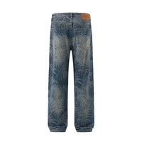 Men's Loose Straight Hawaii Beach Printing Wide Leg Pants