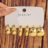 Fashionable Tassel Simple Creative And Personalized C-Shaped Waterdrop Stud Earrings