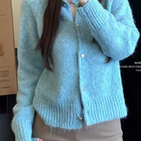 Sweet Loose-Fitting Slimming Round-Neck Knitted Top For Women