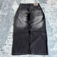 Mens Straight-leg Wide-leg Relaxed-fit Jeans