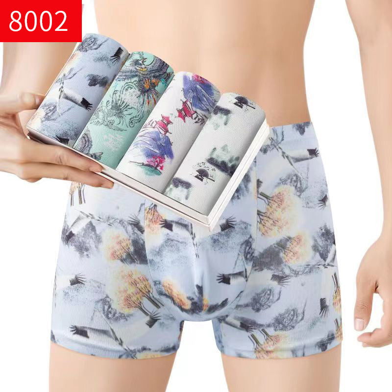 Men's Boxers Mid-waist Breathable Youth Boxer Underwear