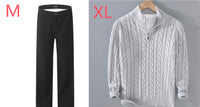 Half-high Neck Thickened Thick Needle Men's Sweater Zip Loose Pullover Knitwear