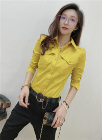 Solid Color Long-sleeved Shirt Women's Younger Shirt