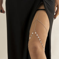 Stretch Geometric Heart Tassel Metal Body Chain