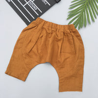 Children's New Style Cotton And Linen Cropped Carrot Pants Suit