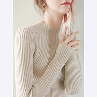 Thickened Knitting Sweater For Women Mid-collar Bottoming Shirt