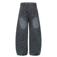 Women's Worn Looking Washed Out Wide Leg Jeans
