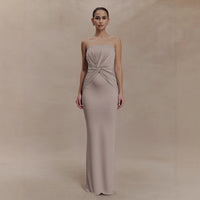 European And American-style Waist-tied Figure-hugging Womens Long Evening Gown