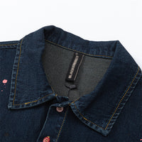 Contrast Color Inkjet Long-sleeved Shirt Denim Clothes Jacket Spring And Autumn