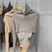 Korean Shawl Two-piece Sweater Women's Simple Graceful