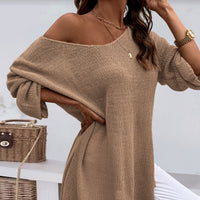 Fashion V-neck Pullover Plus Size Women's Knitted Sweater