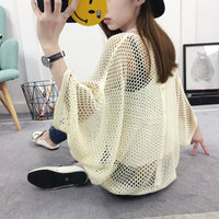 Spring And Summer Loose V-neck Hollow Sweater