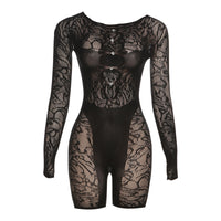 Sexy See-through High Waist Tight Sheath Yoga Jumpsuit