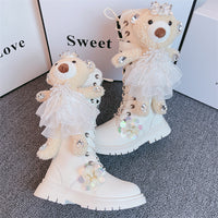New Style Girls Leather Bear Boots