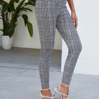 Women's Fashion All-match Skinny Slimming Stretch Quick-drying Checked Harem Pants