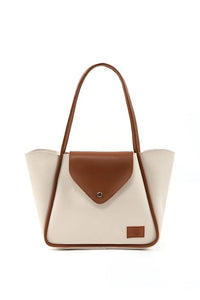 Large Faux Leather Snap Closure Tote Bag Single Compartment Hand Arm And Shoulder Bag