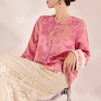 Chinese Style Retro Beaded Embroidery Design Blouse Mulberry Silk Graceful And Fashionable Coat