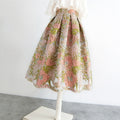 Organza Pettiskirt Embroidered High Waist Midi Skirt