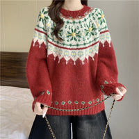 Slimming Relaxed-style Vintage Knit Top