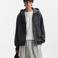 Hooded Heavyweight Lazy Style Striped Cardigan Coat