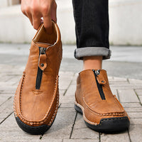 Slip-on Men's Leather Shoes Low-top Plus Size Loafers