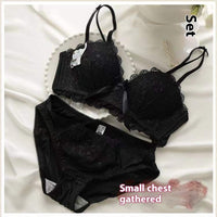 Women's Underwear Small Push Up Show Big Pure Desire Style Bra Set